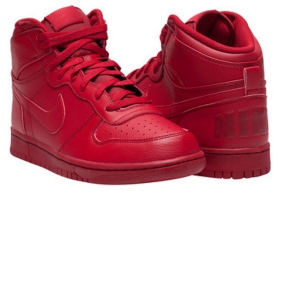 nike red and white high tops